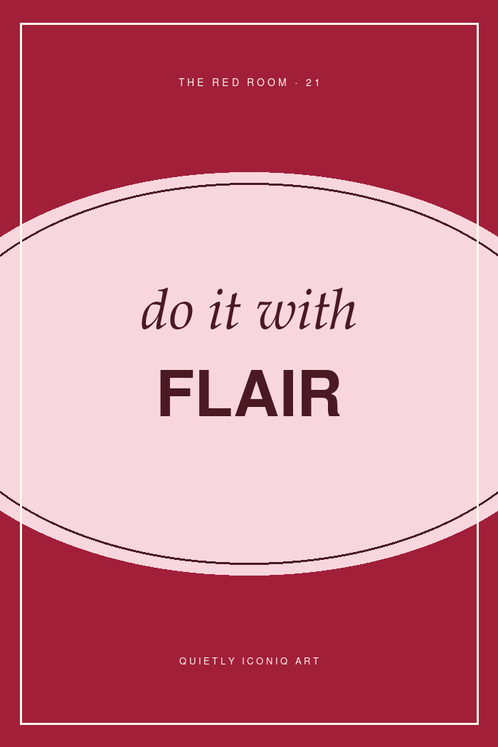Red and blush graphic typography poster reading do it with flair