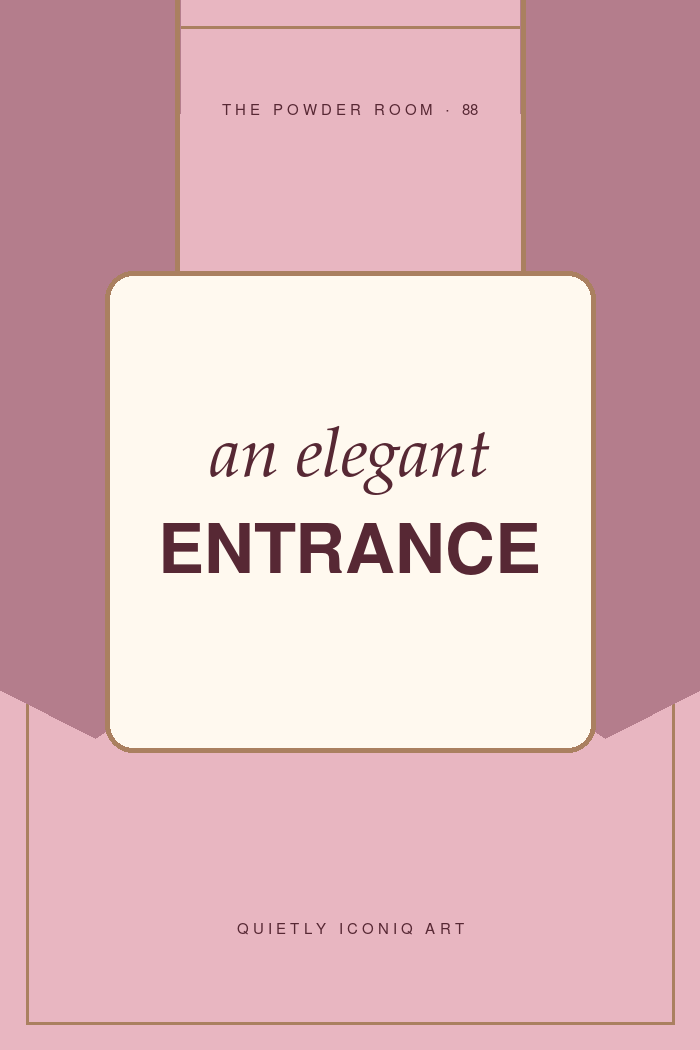 The Powder Room graphic art print reading an elegant entrance