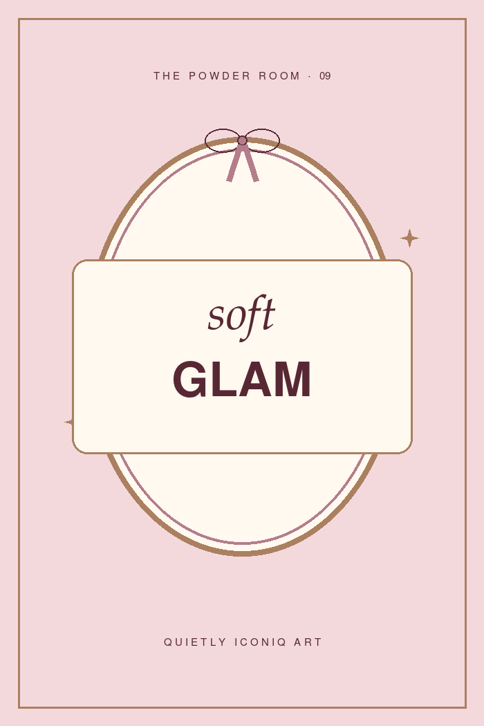 The Powder Room graphic art print reading soft glam