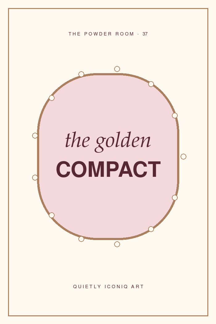 The Powder Room graphic art print reading the golden compact