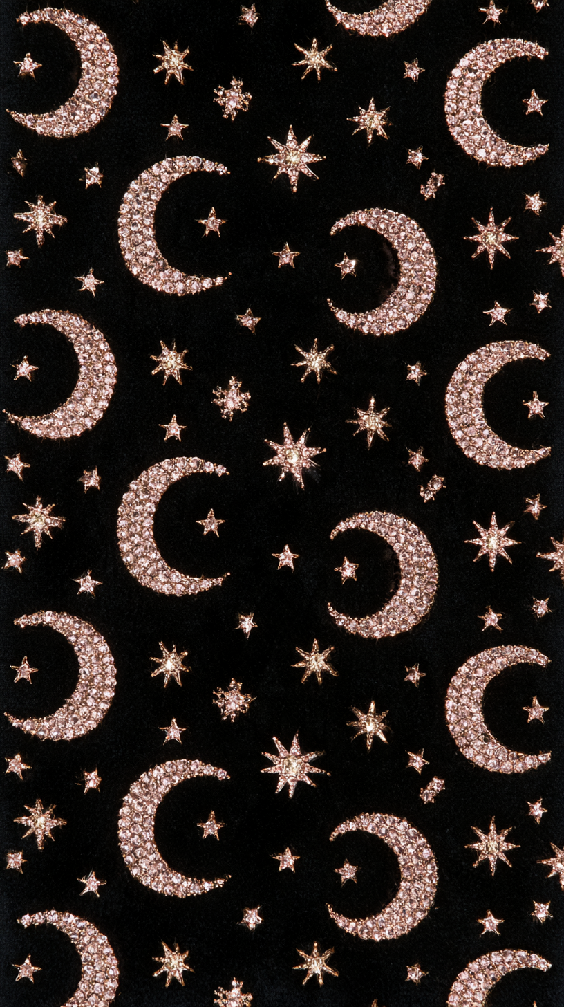 Phone wallpaper 6: Celestial Halloween Pav Repeating crescent moo