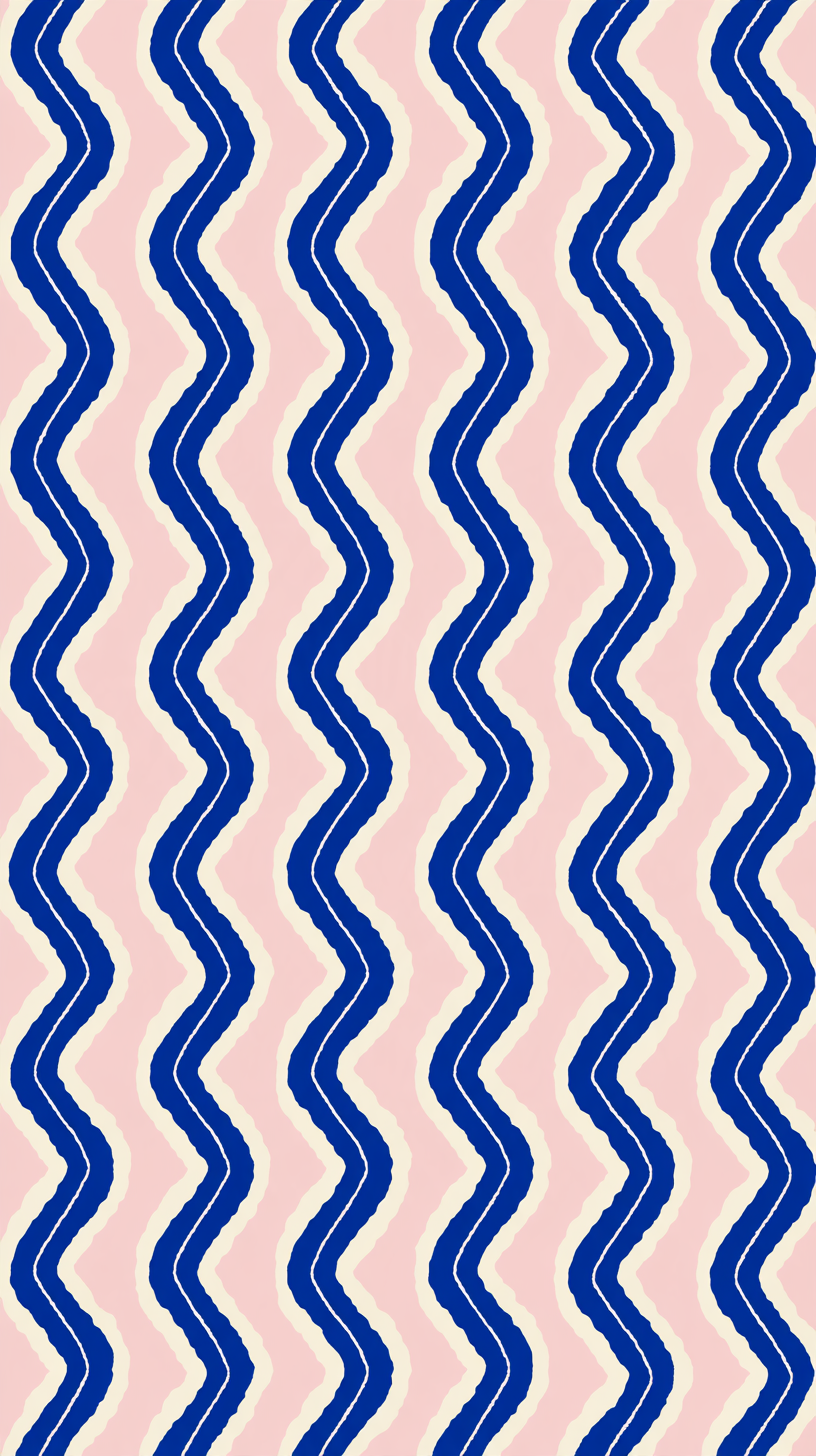 Phone wallpaper 8: Cobalt Pink Ricrac Repeating cobalt blue ricr