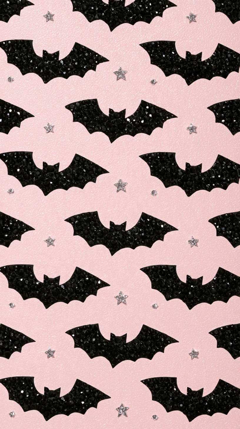 Phone wallpaper 9: Crystal Bats Small flying bat silhouettes fill