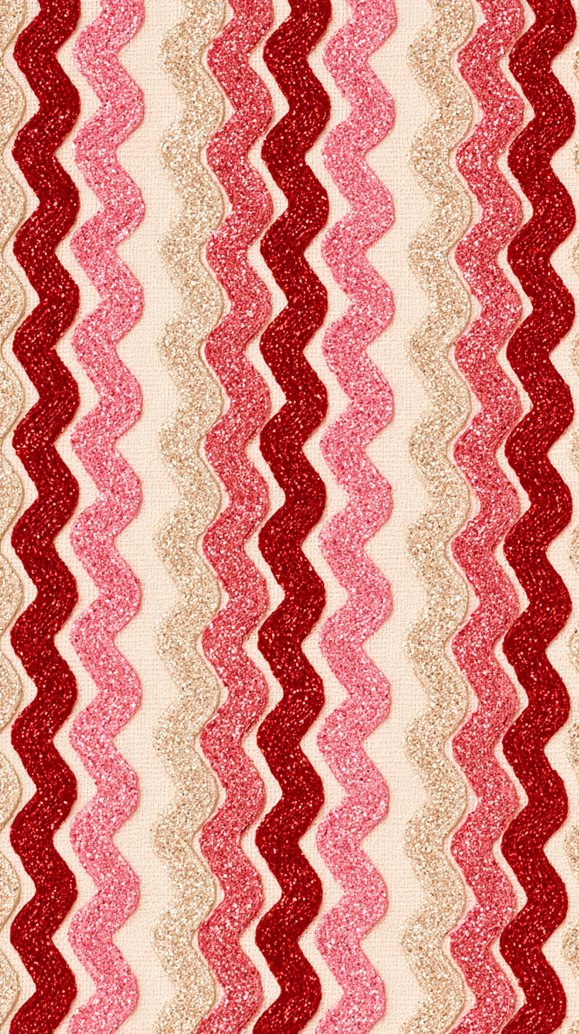 Phone wallpaper 14: Glitter Ricrac Repeating vertical bands of che