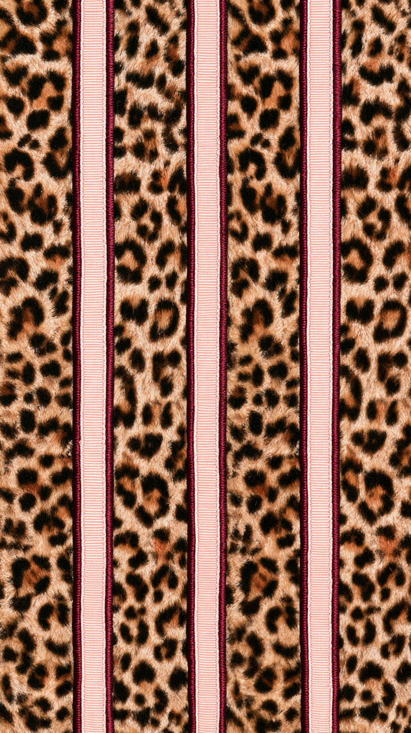 Phone wallpaper 16: Leopard Pink Ribbon Stripes Alternating verti