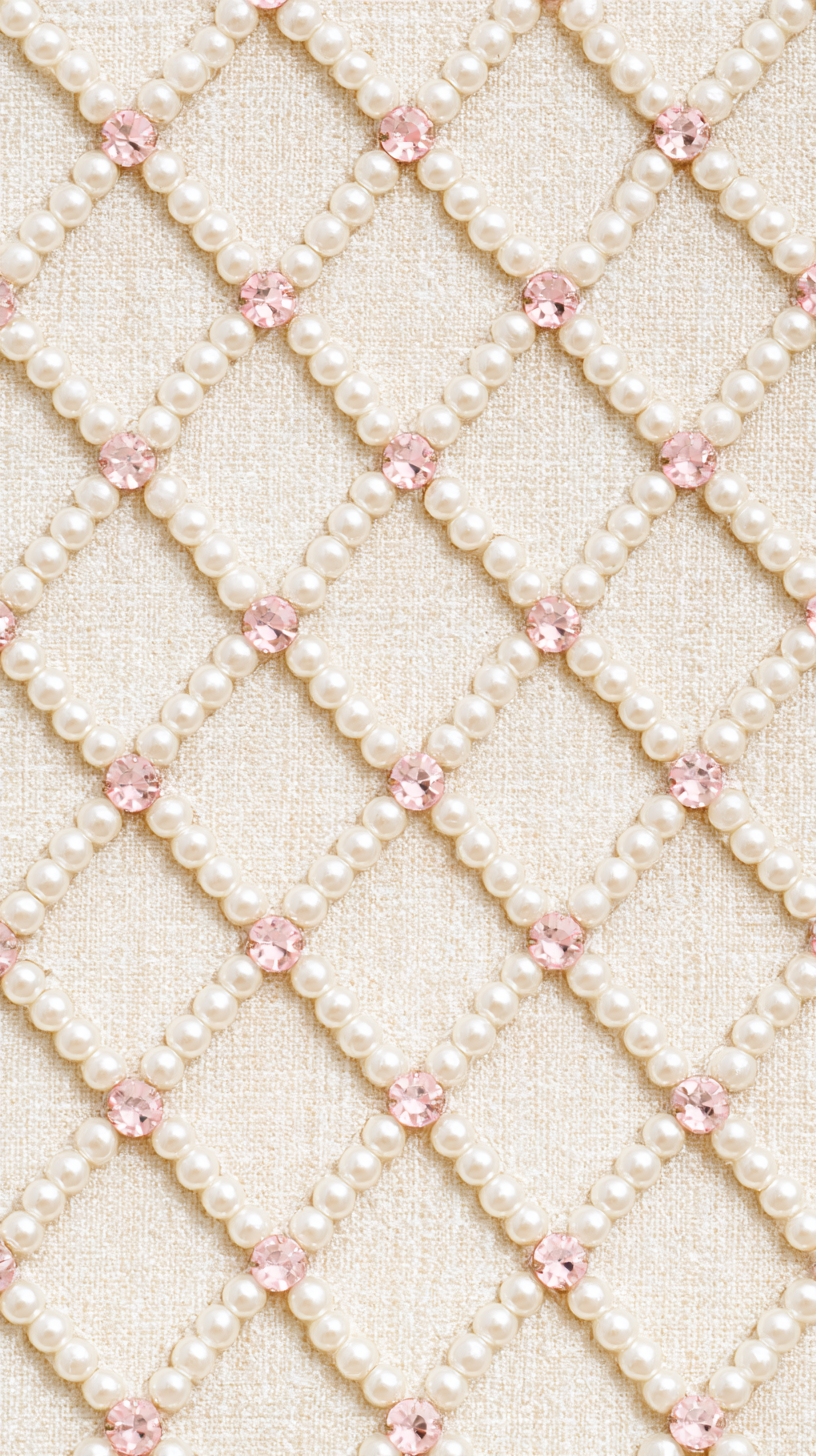Phone wallpaper 18: Pearl Pink Crystal Trellis Repeating diamond