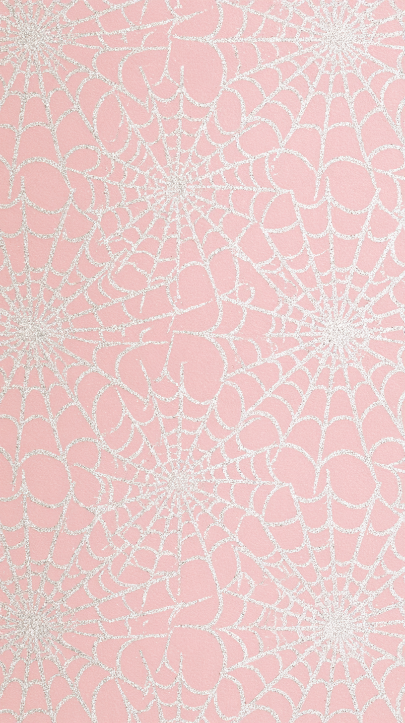 Phone wallpaper 21: Pink Glitter Spiderwebs Repeating delicate sil