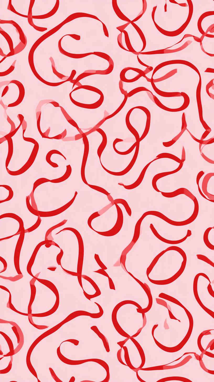 Phone wallpaper 23: Pink Ribbon Curls All-over flowing ribbon curl