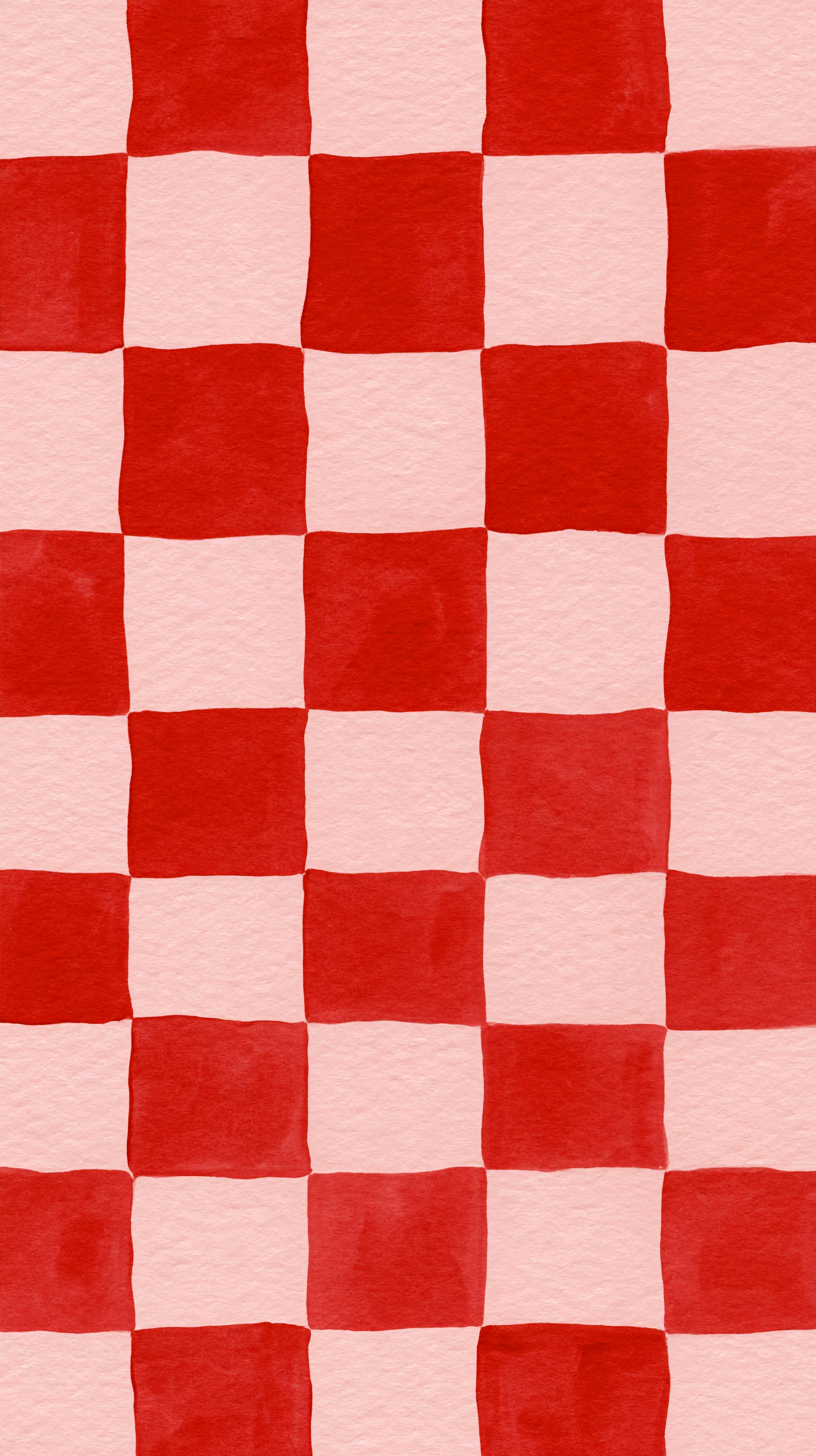 Phone wallpaper 25: Pink Cherry Checkerboard All-over checkerboar