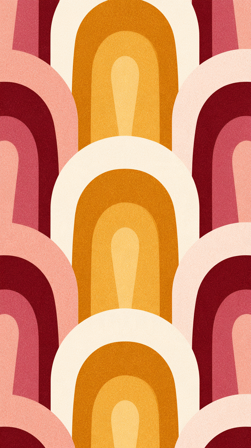 Phone wallpaper 31: Retro Scalloped Fans Repeating overlapping sca