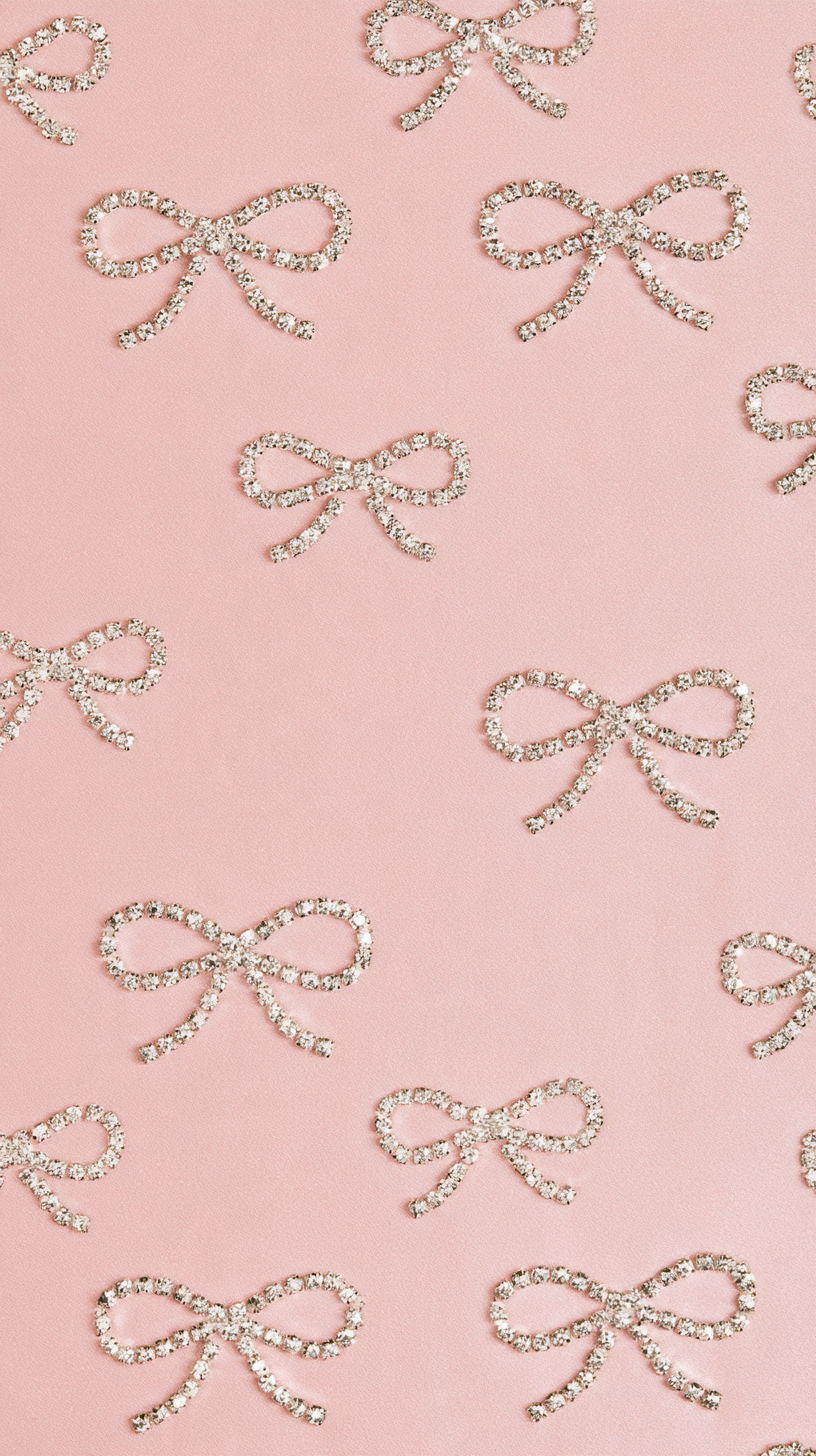 Phone wallpaper 32: Rhinestone Bow Repeat Small bows outlined in i