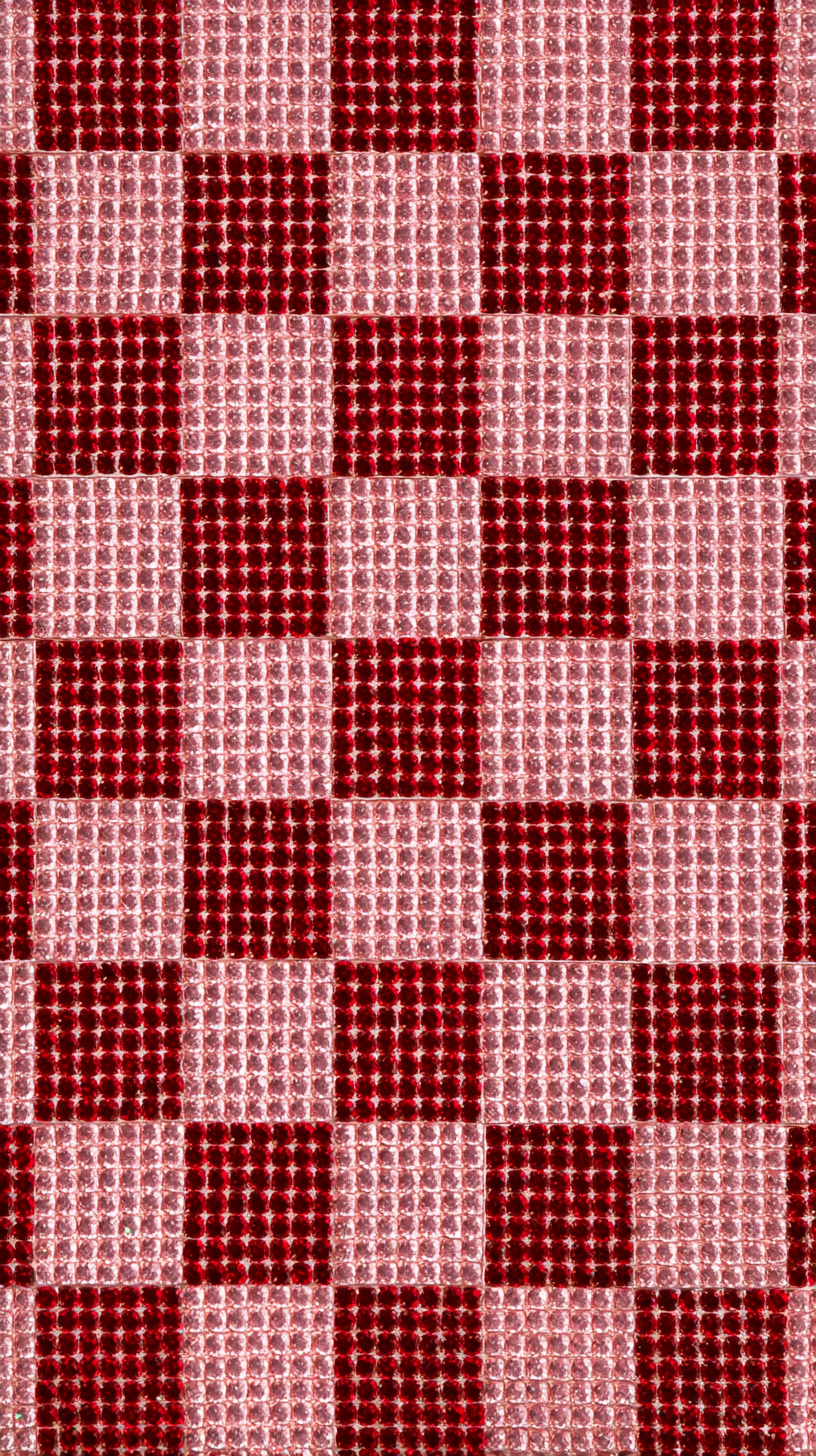 Phone wallpaper 33: Rhinestone Checkerboard Alternating blush pink