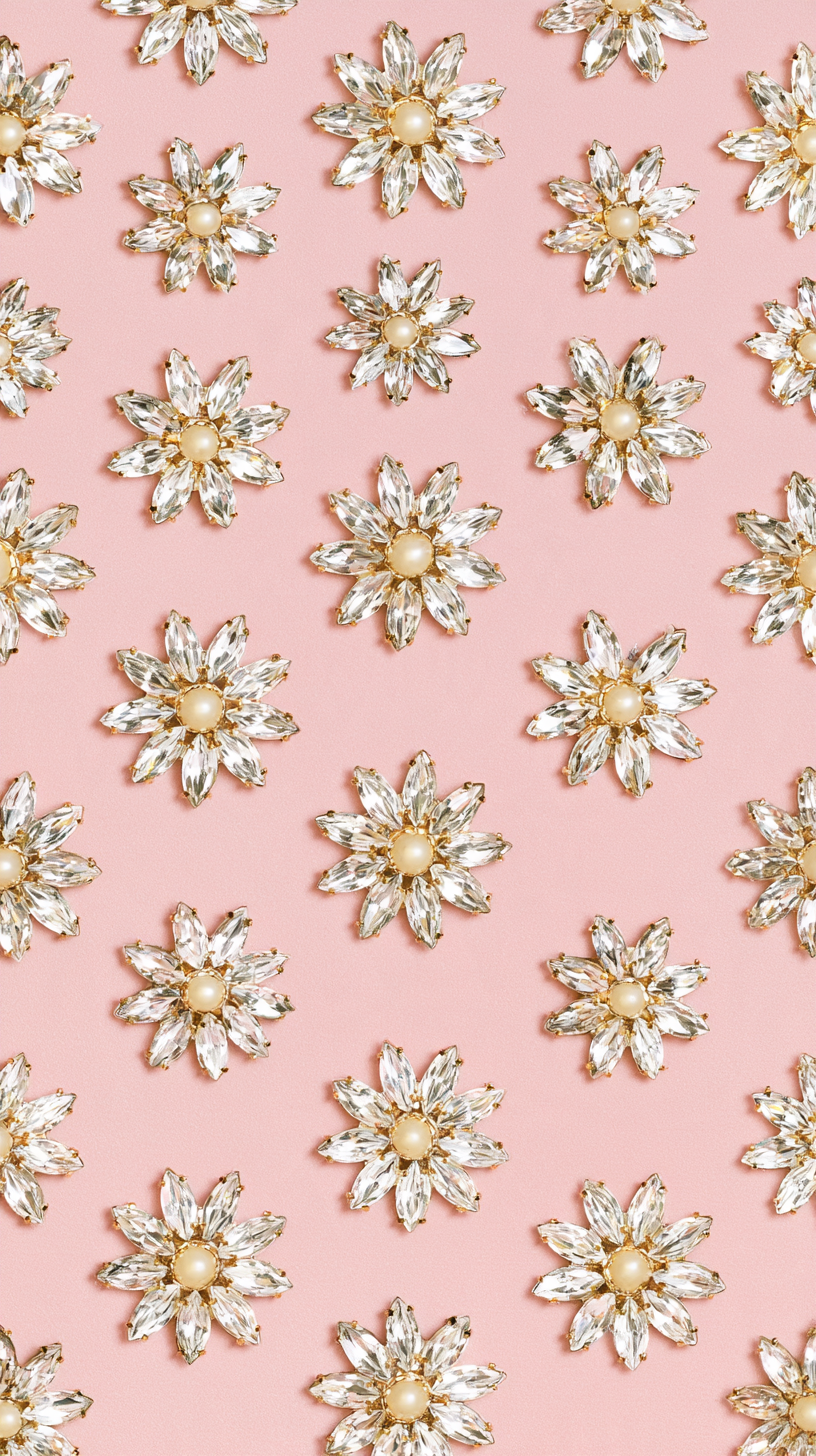 Phone wallpaper 34: Rhinestone Daisies Small repeating daisies mad