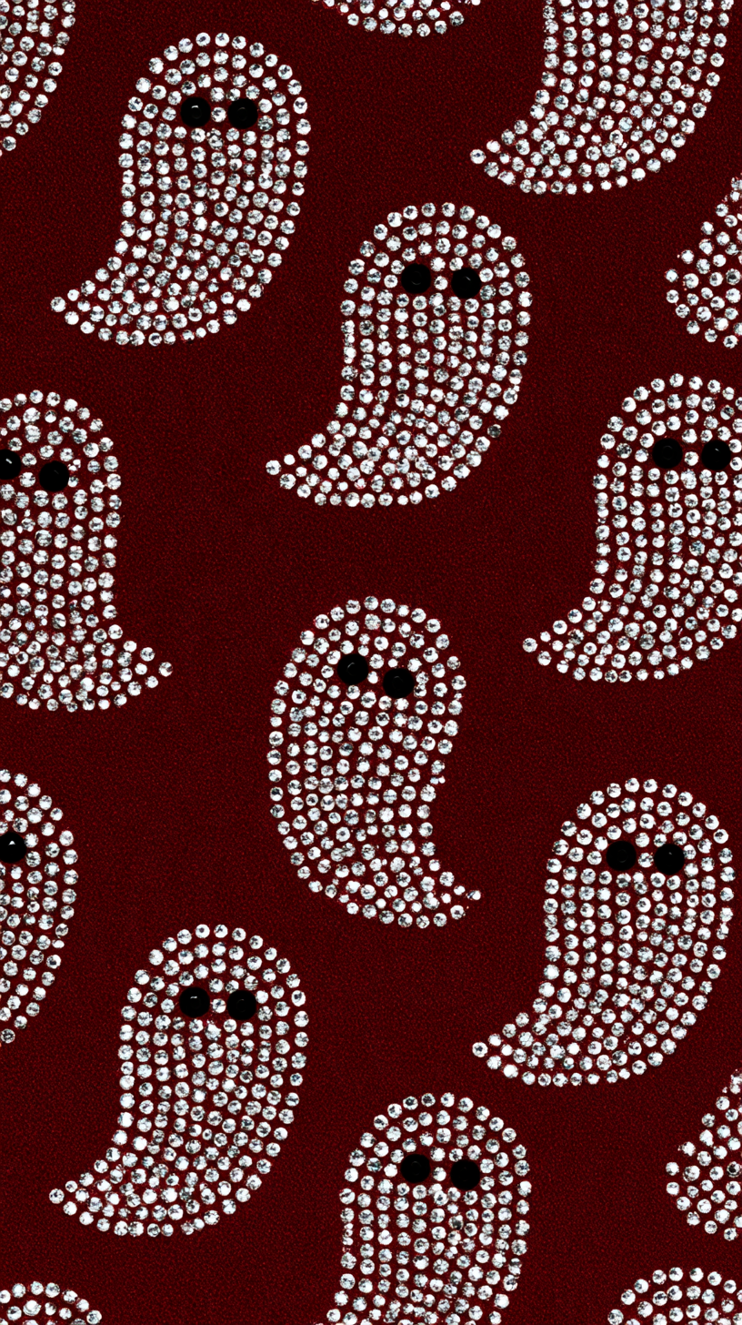 Phone wallpaper 35: Rhinestone Ghost Pattern Small ghost silhouett